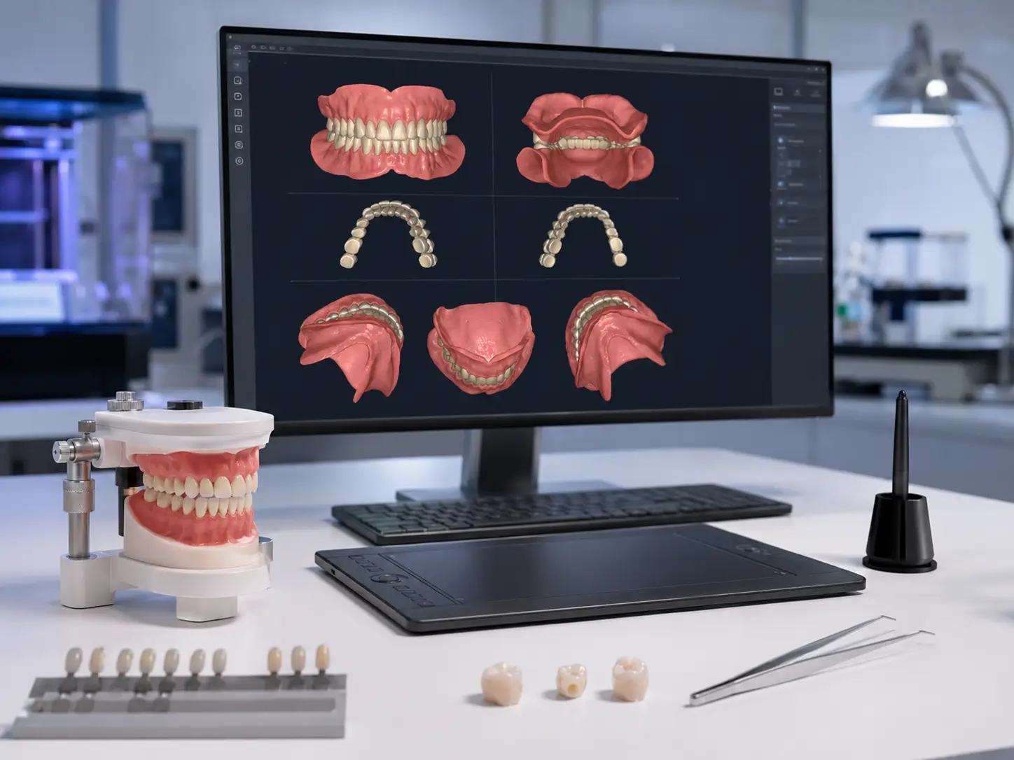Diseño CAD dental de restauraciones digitales en pantalla dentro del flujo de trabajo de Sonrisas 3D