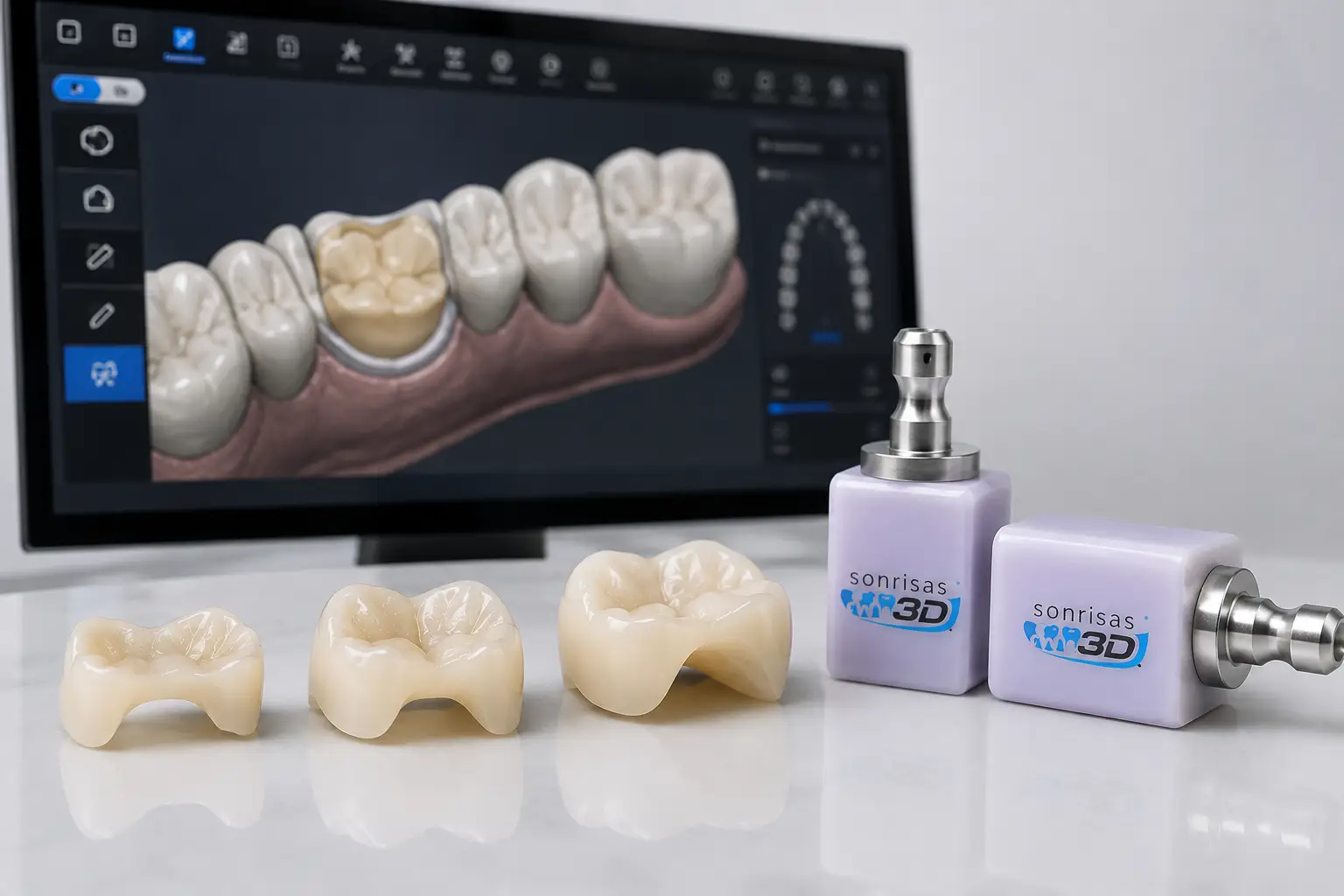 Inlays, onlays y overlays dentales fabricados mediante flujo digital CAD/CAM en Sonrisas 3D