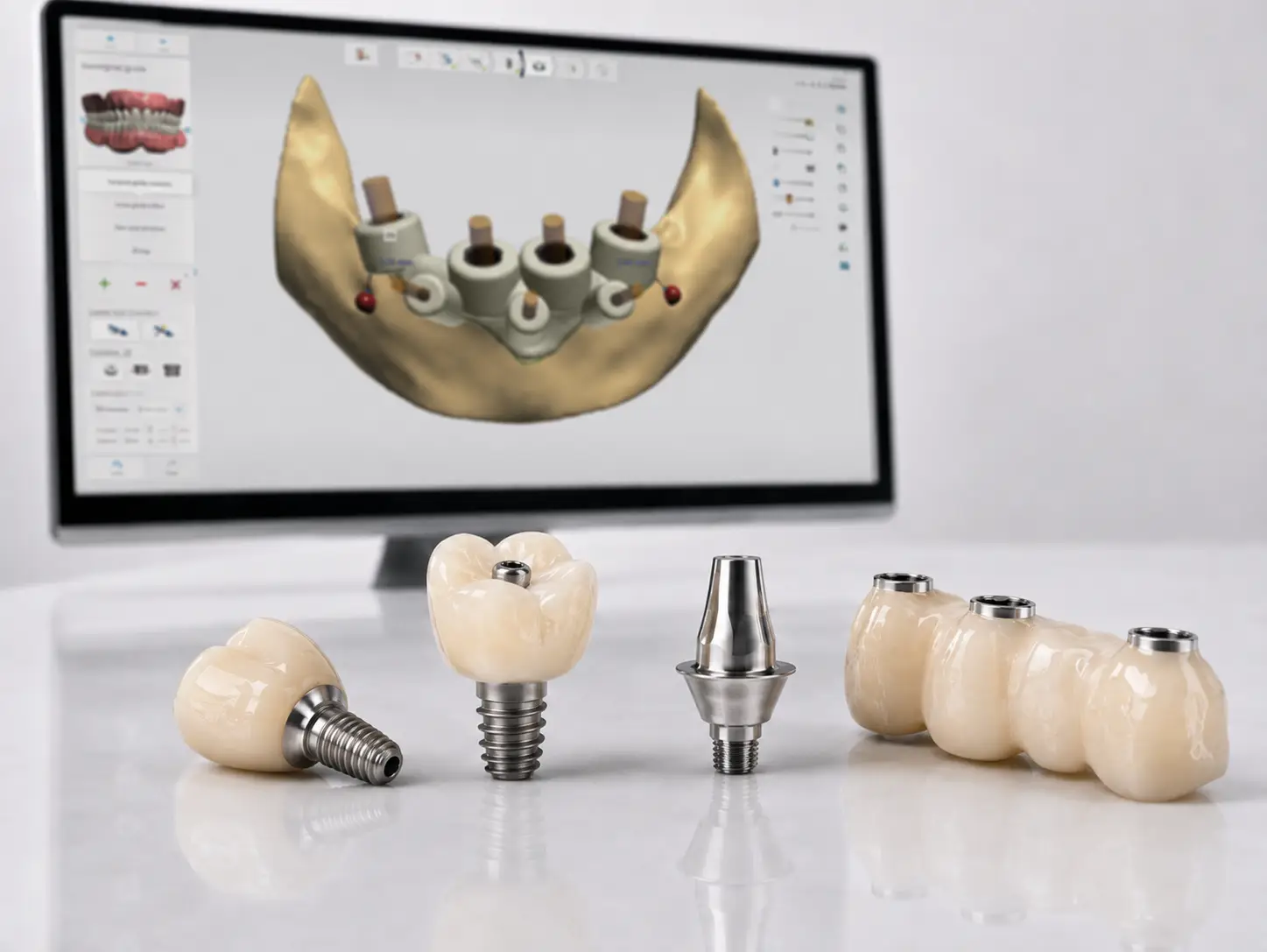 Restauraciones sobre implantes y componentes protésicos revisados mediante flujo digital STL y CAD/CAM en Sonrisas 3D
