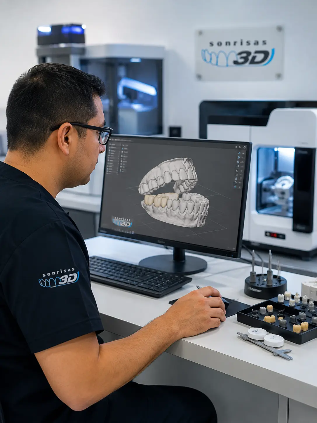 Modelo dental 3D obtenido mediante escaneo intraoral para exportación en formato STL